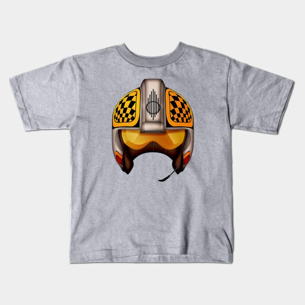 Mustache Friend in SPAAACE Kids T-Shirt by DavidWhaleDesigns